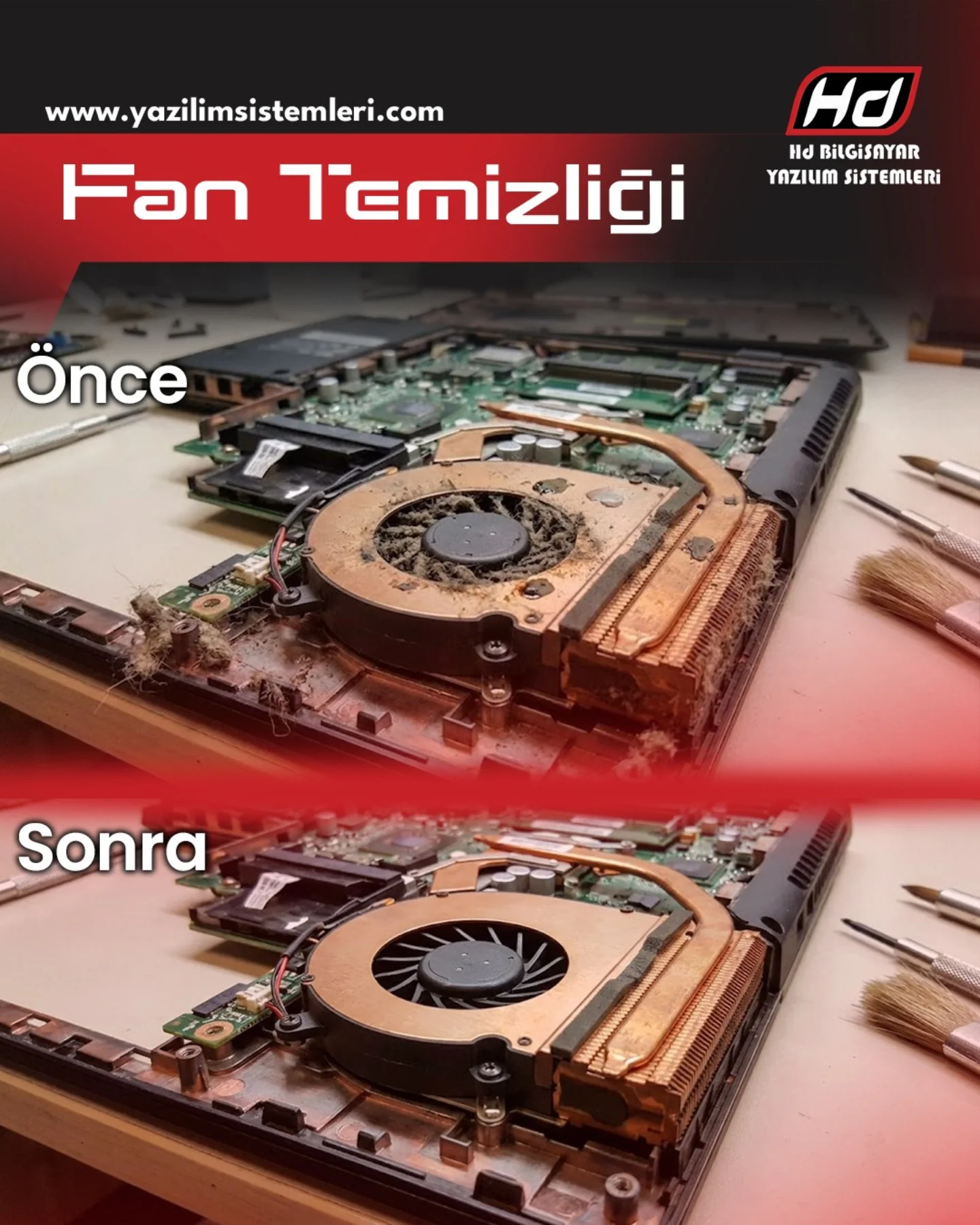 laptop fan temizliği
